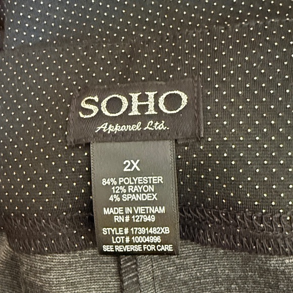 Soho Apparel Ltd Black and Silver Pull On Pants NWT Sz 2X Ret $55 - Picture 6 of 7